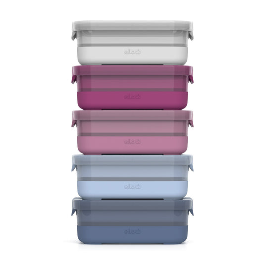 Plastic Food Storage 3.7c Containers with Soft Base, Set of 5