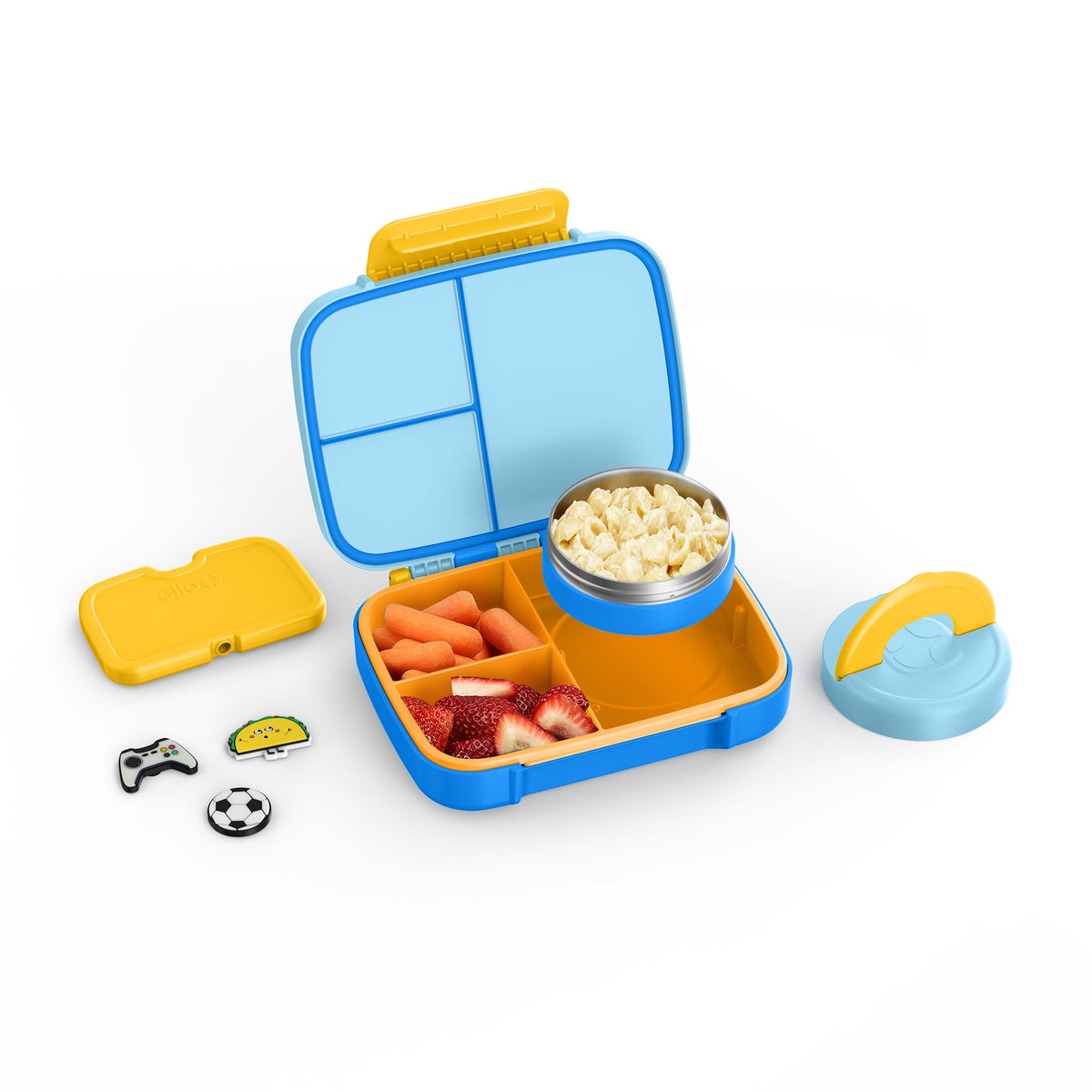 Benni Kids Bento Box with Optional Insulated Food Jar, Ice Pack and Charms
