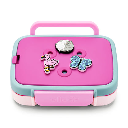 Benni Kids Bento Box with Optional Insulated Food Jar, Ice Pack and Charms