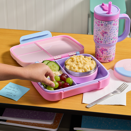 Benni Kids Bento Box with Optional Insulated Food Jar, Ice Pack and Charms