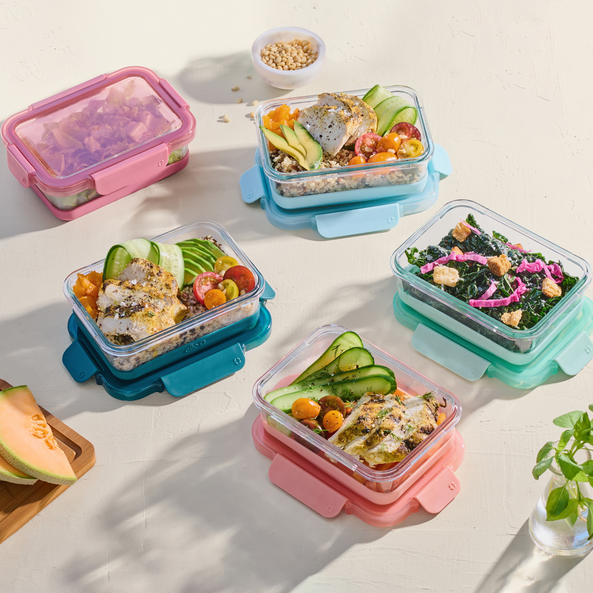 Ello Duraglass Refresh™ Meal Prep Containers, Set of 5